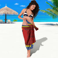 Eswatini Flag Sarong with Traditional Shield Spear and Cultural Pattern Design - Wonder Print Shop