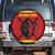 Eswatini Flag Spare Tire Cover with Traditional Shield Spear and Cultural Pattern Design - Wonder Print Shop
