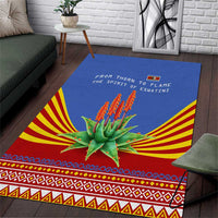 Eswatini Aloe Vera Area Rug with Flag Print and Cultural Motif From Thorn to Flame
