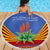 Eswatini Aloe Vera Beach Blanket with Flag Print and Cultural Motif From Thorn to Flame