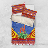 Eswatini Aloe Vera Bedding Set with Flag Print and Cultural Motif From Thorn to Flame