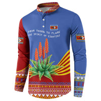 Eswatini Aloe Vera Button Sweatshirt with Flag Print and Cultural Motif From Thorn to Flame