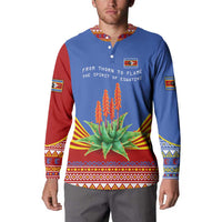 Eswatini Aloe Vera Button Sweatshirt with Flag Print and Cultural Motif From Thorn to Flame