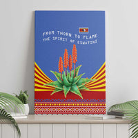 Eswatini Aloe Vera Canvas Wall Art with Flag Print and Cultural Motif From Thorn to Flame