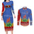 Eswatini Aloe Vera Couples Matching Long Sleeve Bodycon Dress and Long Sleeve Button Shirt with Flag Print and Cultural Motif From Thorn to Flame