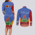 Eswatini Aloe Vera Couples Matching Long Sleeve Bodycon Dress and Long Sleeve Button Shirt with Flag Print and Cultural Motif From Thorn to Flame