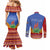 Eswatini Aloe Vera Couples Matching Mermaid Dress and Long Sleeve Button Shirt with Flag Print and Cultural Motif From Thorn to Flame