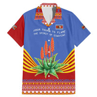 Eswatini Aloe Vera Family Matching Mermaid Dress and Hawaiian Shirt with Flag Print and Cultural Motif From Thorn to Flame