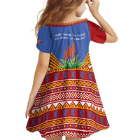 Eswatini Aloe Vera Family Matching Off The Shoulder Long Sleeve Dress and Hawaiian Shirt with Flag Print and Cultural Motif From Thorn to Flame