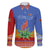 Eswatini Aloe Vera Family Matching Off The Shoulder Long Sleeve Dress and Hawaiian Shirt with Flag Print and Cultural Motif From Thorn to Flame