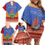 Eswatini Aloe Vera Family Matching Off Shoulder Short Dress and Hawaiian Shirt with Flag Print and Cultural Motif From Thorn to Flame
