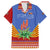 Eswatini Aloe Vera Family Matching Off Shoulder Short Dress and Hawaiian Shirt with Flag Print and Cultural Motif From Thorn to Flame