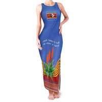 Eswatini Aloe Vera Family Matching Tank Maxi Dress and Hawaiian Shirt with Flag Print and Cultural Motif From Thorn to Flame