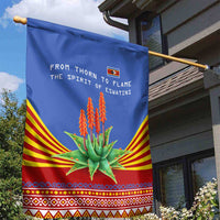Eswatini Aloe Vera Garden Flag with Flag Print and Cultural Motif From Thorn to Flame