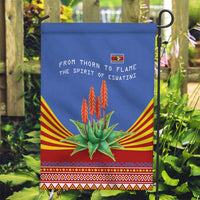 Eswatini Aloe Vera Garden Flag with Flag Print and Cultural Motif From Thorn to Flame