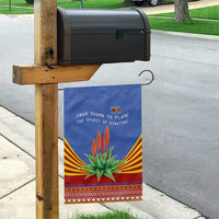 Eswatini Aloe Vera Garden Flag with Flag Print and Cultural Motif From Thorn to Flame