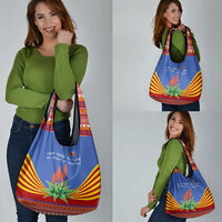 Eswatini Aloe Vera Grocery Bag with Flag Print and Cultural Motif From Thorn to Flame