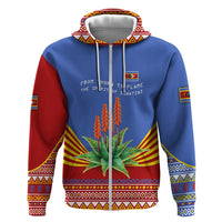 Eswatini Aloe Vera Hoodie with Flag Print and Cultural Motif From Thorn to Flame