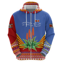 Eswatini Aloe Vera Hoodie with Flag Print and Cultural Motif From Thorn to Flame