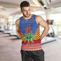 Eswatini Aloe Vera Men Tank Top with Flag Print and Cultural Motif From Thorn to Flame