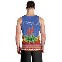 Eswatini Aloe Vera Men Tank Top with Flag Print and Cultural Motif From Thorn to Flame