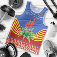 Eswatini Aloe Vera Men Tank Top with Flag Print and Cultural Motif From Thorn to Flame