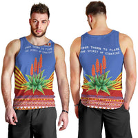 Eswatini Aloe Vera Men Tank Top with Flag Print and Cultural Motif From Thorn to Flame
