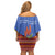 Eswatini Aloe Vera Off Shoulder Short Dress with Flag Print and Cultural Motif From Thorn to Flame