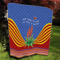 Eswatini Aloe Vera Quilt with Flag Print and Cultural Motif From Thorn to Flame