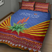Eswatini Aloe Vera Quilt Bed Set with Flag Print and Cultural Motif From Thorn to Flame