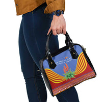 Eswatini Aloe Vera Shoulder Handbag with Flag Print and Cultural Motif From Thorn to Flame