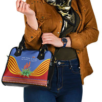 Eswatini Aloe Vera Shoulder Handbag with Flag Print and Cultural Motif From Thorn to Flame