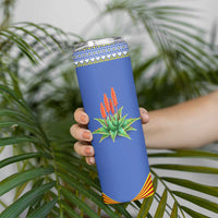 Eswatini Aloe Vera Skinny Tumbler with Flag Print and Cultural Motif From Thorn to Flame