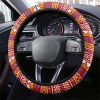 Eswatini Aloe Vera Steering Wheel Cover with Flag Print and Cultural Motif From Thorn to Flame