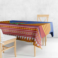 Eswatini Aloe Vera Tablecloth with Flag Print and Cultural Motif From Thorn to Flame