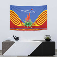 Eswatini Aloe Vera Tapestry with Flag Print and Cultural Motif From Thorn to Flame