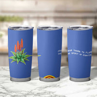 Eswatini Aloe Vera Tumbler Cup with Flag Print and Cultural Motif From Thorn to Flame