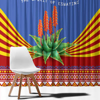 Eswatini Aloe Vera Window Curtain with Flag Print and Cultural Motif From Thorn to Flame