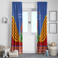Eswatini Aloe Vera Window Curtain with Flag Print and Cultural Motif From Thorn to Flame