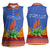 Eswatini Aloe Vera Women Sleeveless Polo Shirt with Flag Print and Cultural Motif From Thorn to Flame