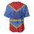 Eswatini Elephant Baseball Jersey with Tribal Print and National Flag Details