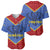 Eswatini Elephant Baseball Jersey with Tribal Print and National Flag Details