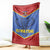 Eswatini Elephant Blanket with Tribal Print and National Flag Details