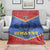 Eswatini Elephant Blanket with Tribal Print and National Flag Details