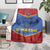 Eswatini Elephant Blanket with Tribal Print and National Flag Details