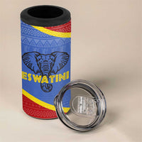 Eswatini Elephant 4 in 1 Can Cooler Tumbler with Tribal Print and National Flag Details