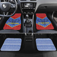 Eswatini Elephant Car Mats with Tribal Print and National Flag Details
