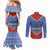 Eswatini Elephant Couples Matching Mermaid Dress and Long Sleeve Button Shirt with Tribal Print and National Flag Details