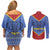 Eswatini Elephant Couples Matching Off Shoulder Short Dress and Long Sleeve Button Shirt with Tribal Print and National Flag Details