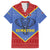 Eswatini Elephant Family Matching Off Shoulder Short Dress and Hawaiian Shirt with Tribal Print and National Flag Details